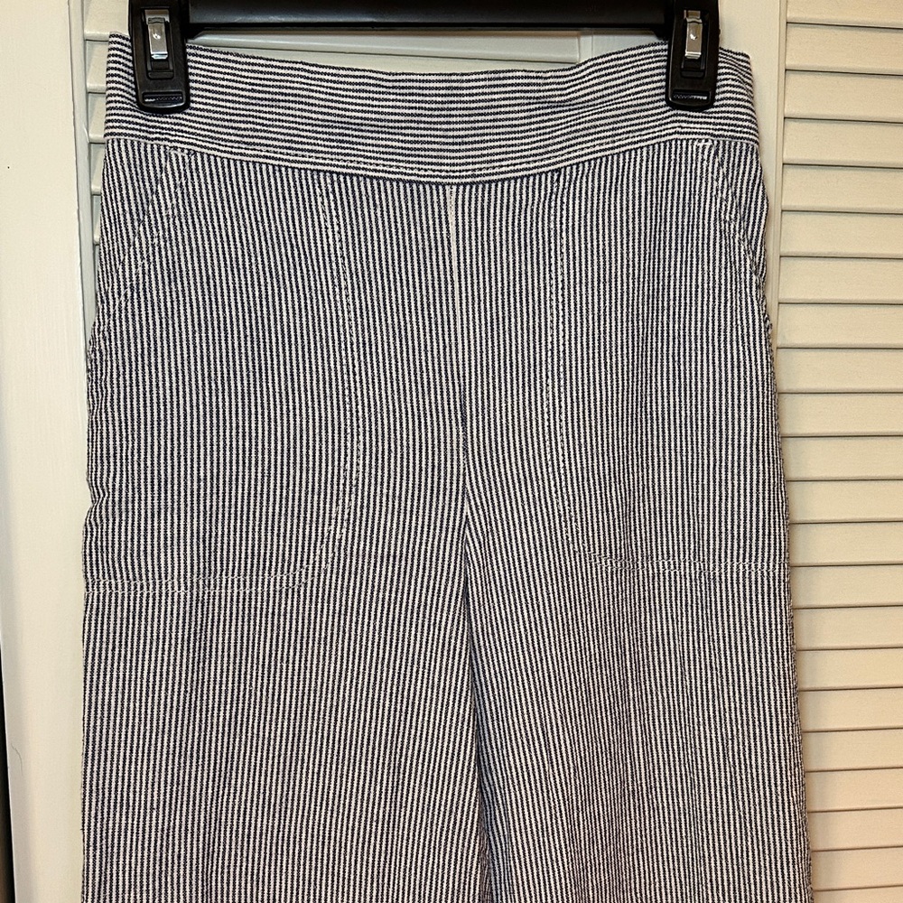 Striped Blue and White Palazzo Pants 25” Inseam